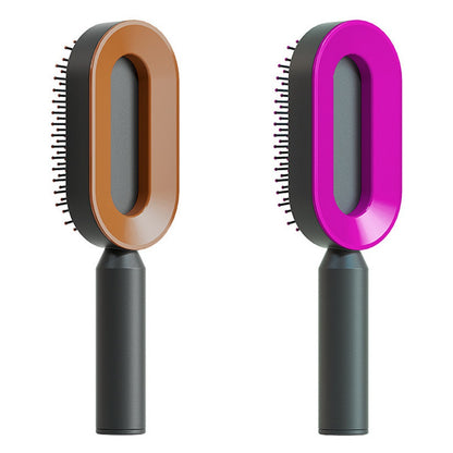 Self Cleaning Hair Brush For Women One-key Cleaning Hair Loss Airbag Massage Scalp Comb Anti-Static Hairbrush 