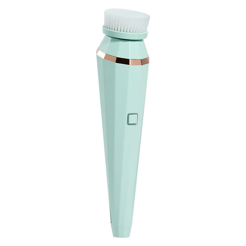 4 In 1 USB Rechargeable Electric Facial Cleansing Brush Soft Skin Care Portable Massager Face Brush Deep Cleaning Device 