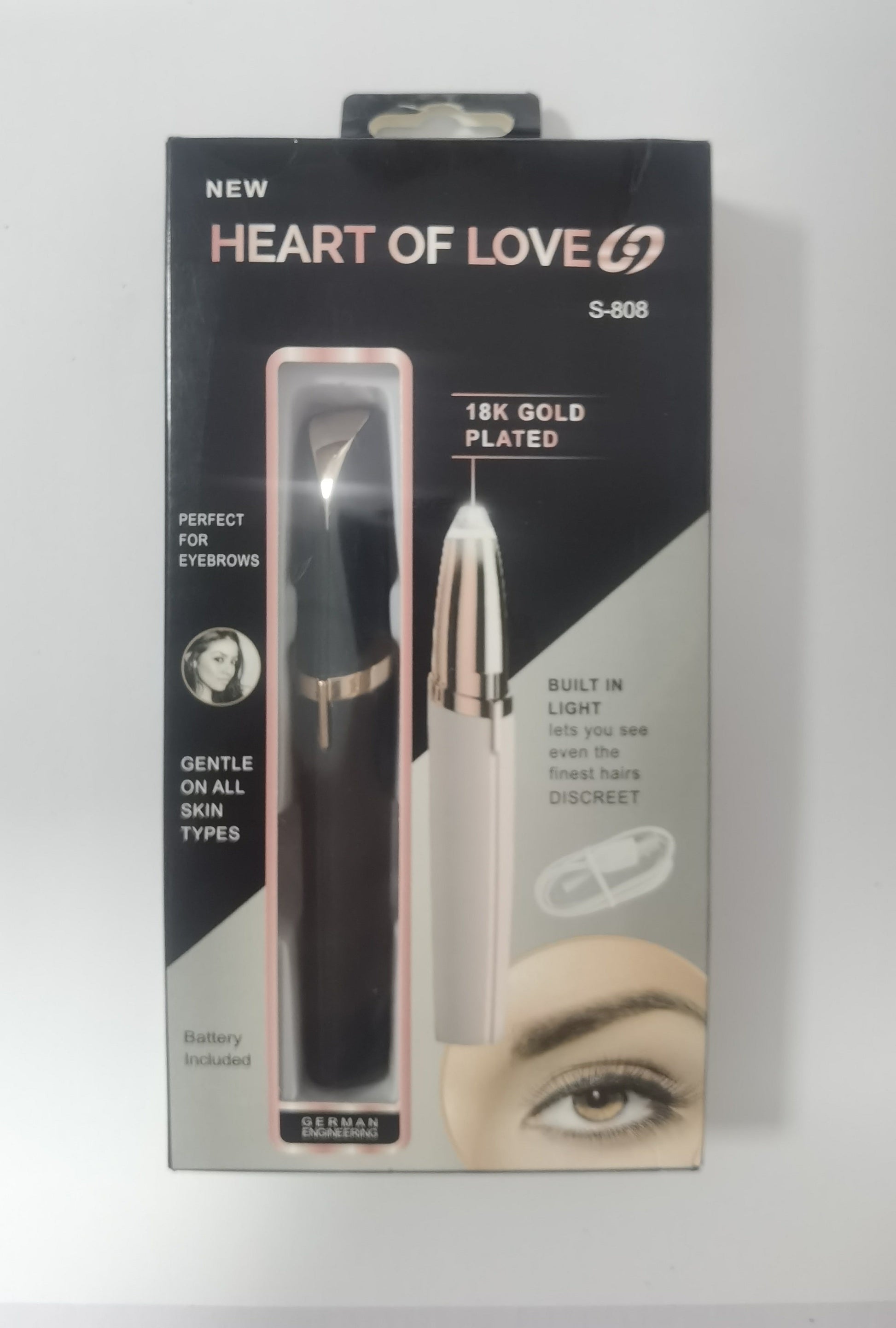 Mini Electric Eyebrow Trimmer Lipstick Brows Pen Hair Remover Painless Razor Epilator with LED Light 