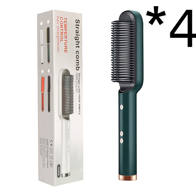 New 2 In 1 Hair Straightener Hot Comb Negative Ion Curling Tong Dual-purpose Electric Hair Brush 