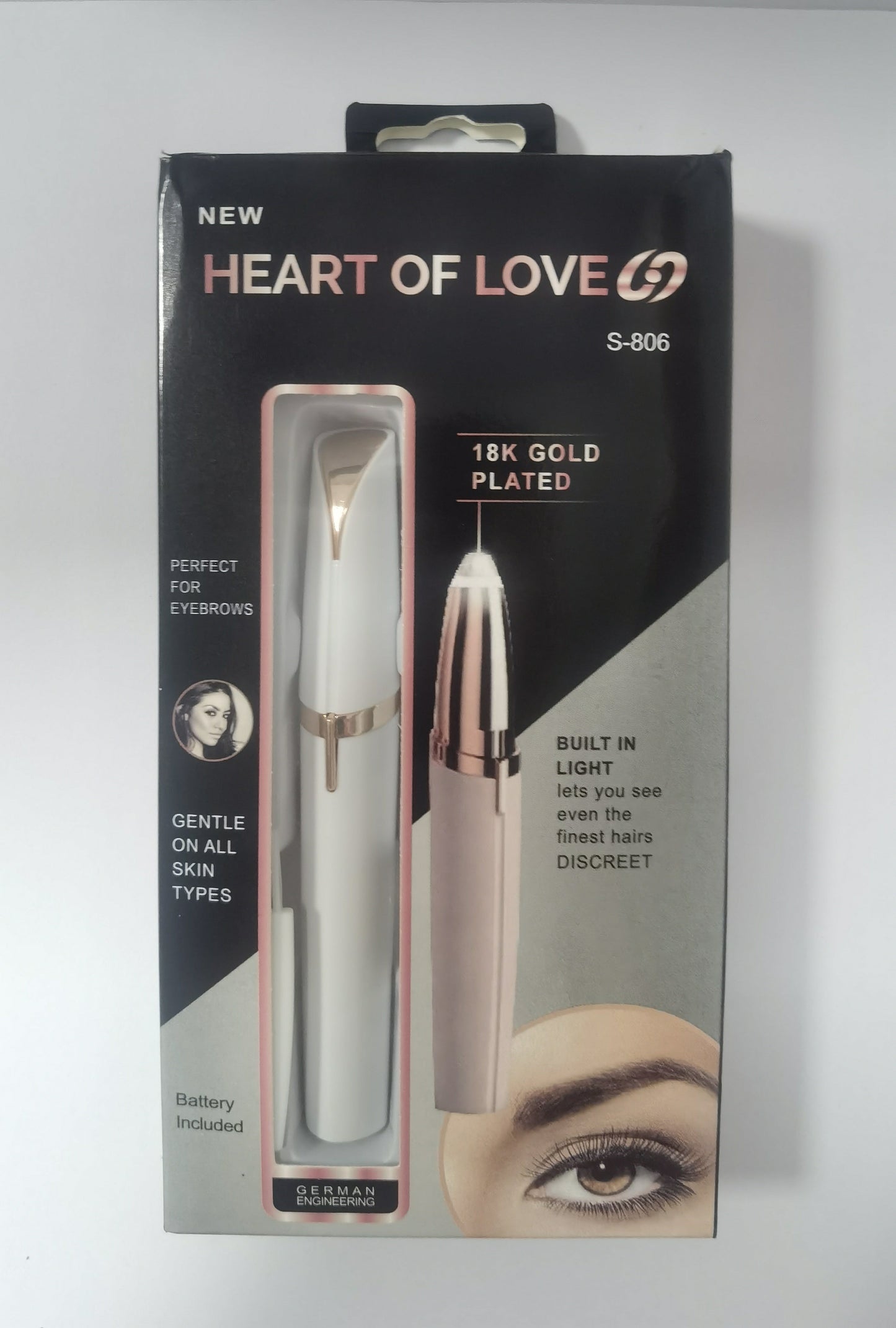 Mini Electric Eyebrow Trimmer Lipstick Brows Pen Hair Remover Painless Razor Epilator with LED Light 