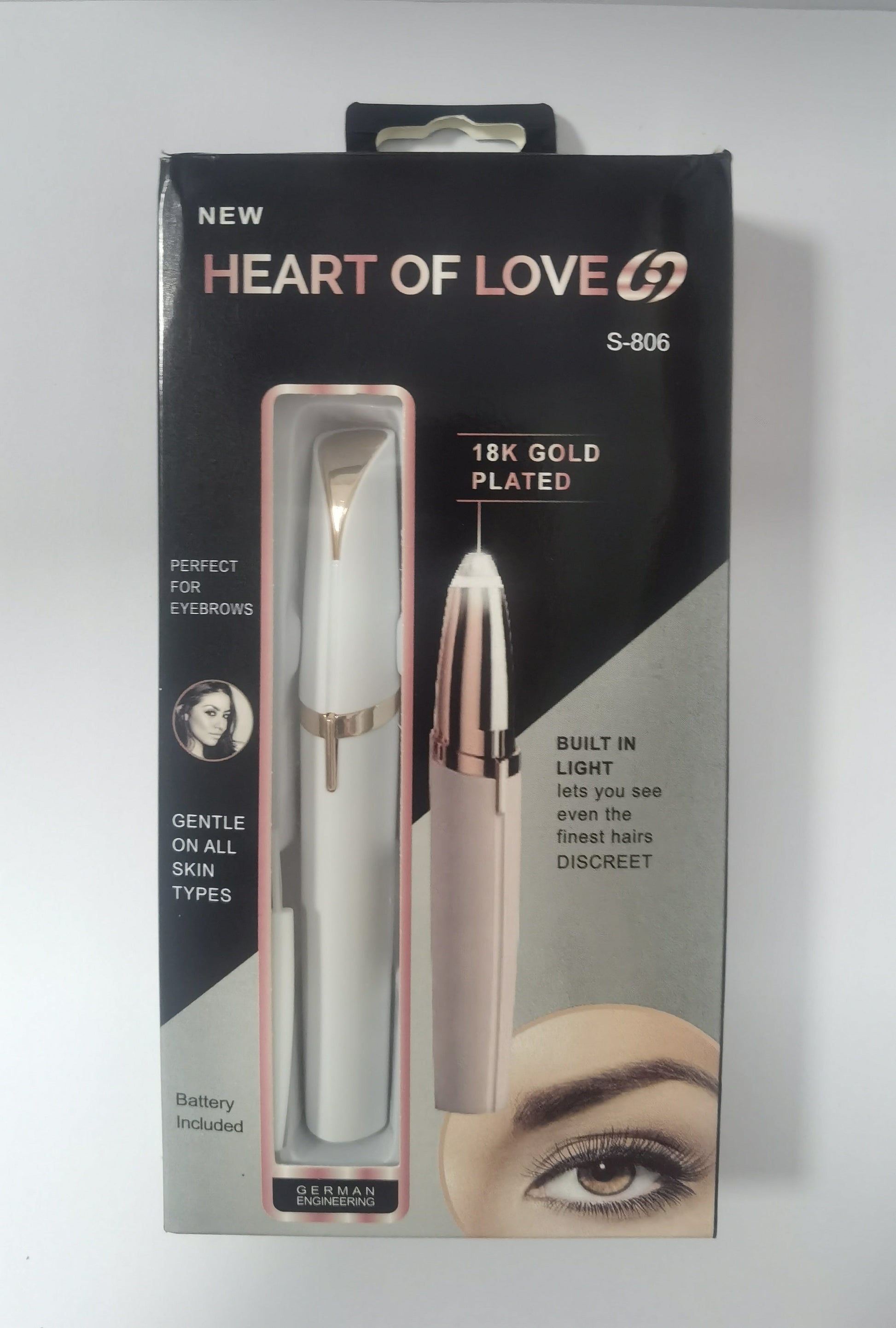 Mini Electric Eyebrow Trimmer Lipstick Brows Pen Hair Remover Painless Razor Epilator with LED Light 