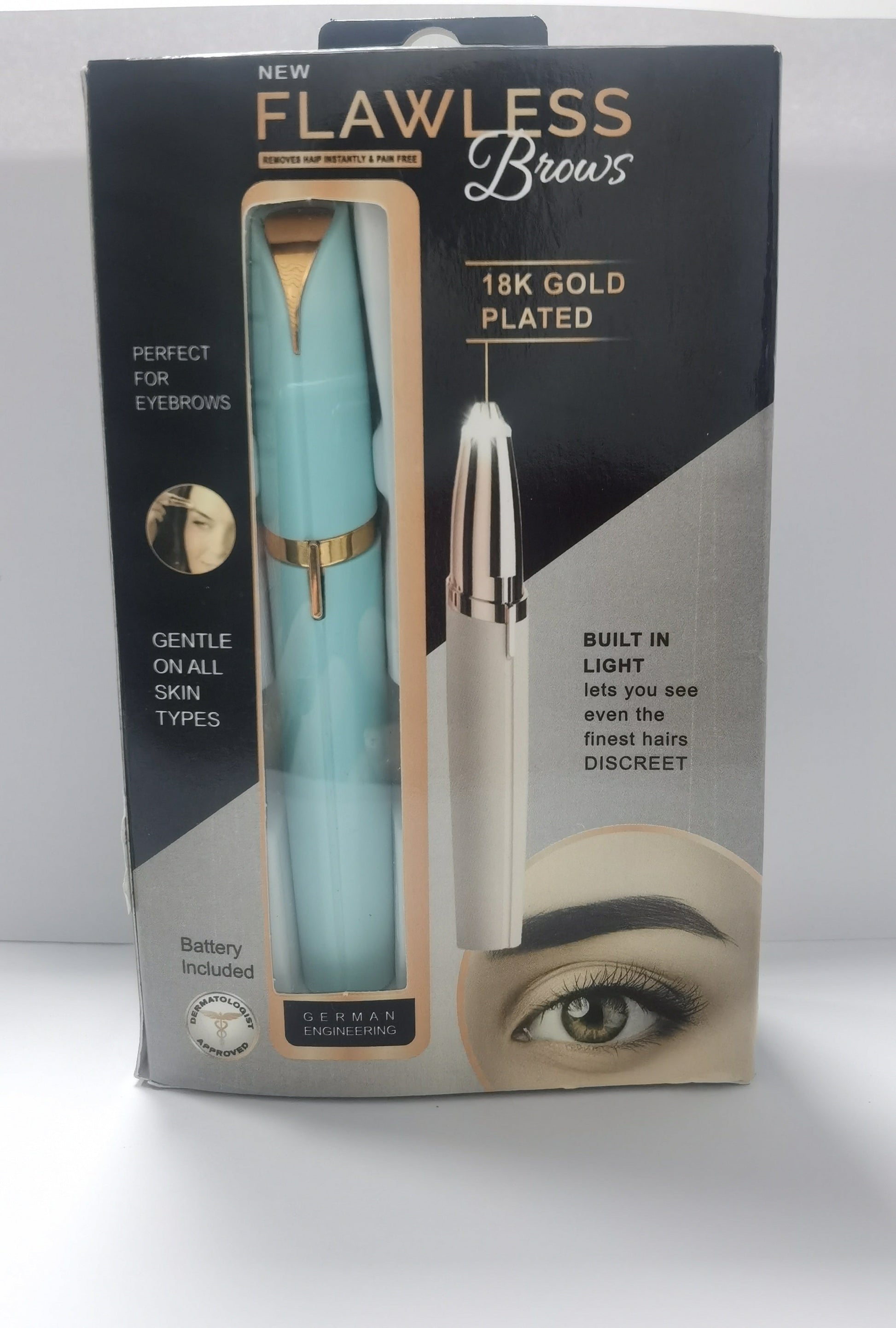Mini Electric Eyebrow Trimmer Lipstick Brows Pen Hair Remover Painless Razor Epilator with LED Light 