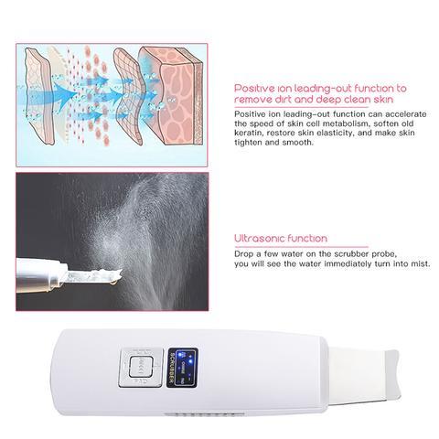 Ultrasonic Skin Scrubber Face Cleanser Blackhead Acne Removal Facial Spa Vibration Massager Ultrasound Peeling Clean Machine 394 