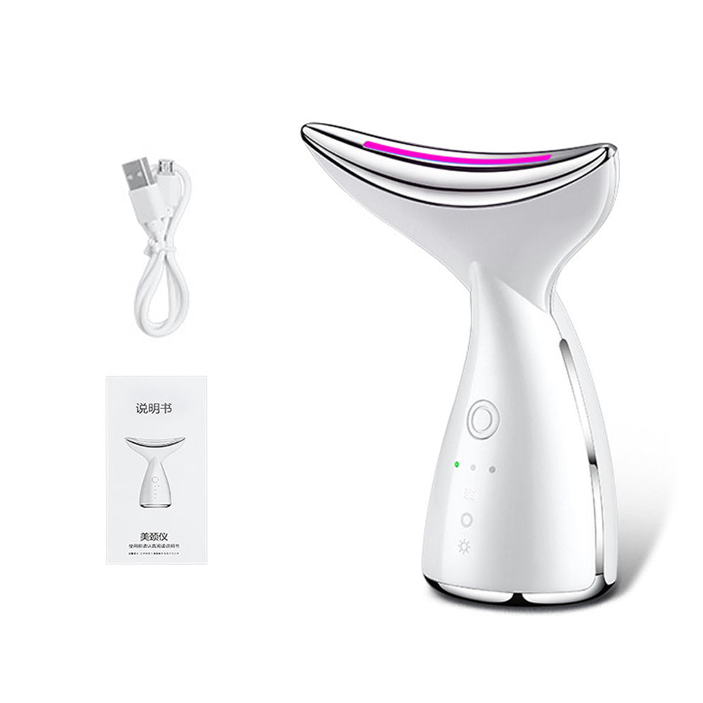 EMS Microcurrent Neck Face Beauty Device With 3 Colors LED Photon Therapy Skin Tighten Reduce Double Chin Face Lifting Devices 