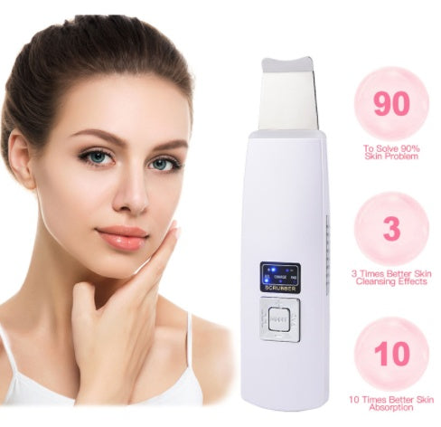 Ultrasonic Skin Scrubber Face Cleanser Blackhead Acne Removal Facial Spa Vibration Massager Ultrasound Peeling Clean Machine 394 