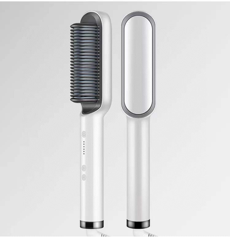 New 2 In 1 Hair Straightener Hot Comb Negative Ion Curling Tong Dual-purpose Electric Hair Brush 