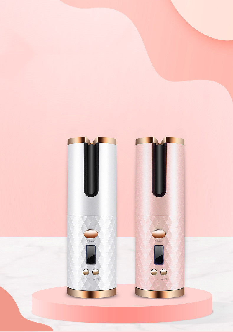 Rechargeable Automatic Hair Curler Women Portable Hair Curling Iron LCD Display Ceramic Curly Rotating Curling Wave Styer 