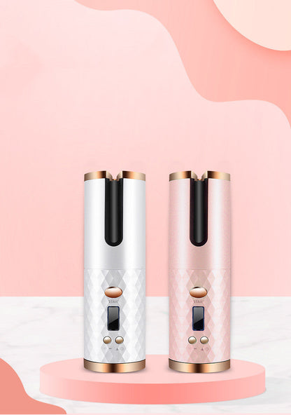 Rechargeable Automatic Hair Curler Women Portable Hair Curling Iron LCD Display Ceramic Curly Rotating Curling Wave Styer 