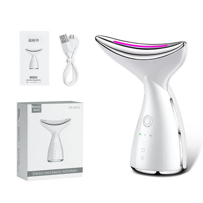 EMS Microcurrent Neck Face Beauty Device With 3 Colors LED Photon Therapy Skin Tighten Reduce Double Chin Face Lifting Devices 