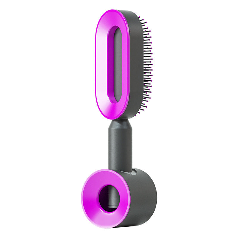 Self Cleaning Hair Brush For Women One-key Cleaning Hair Loss Airbag Massage Scalp Comb Anti-Static Hairbrush 