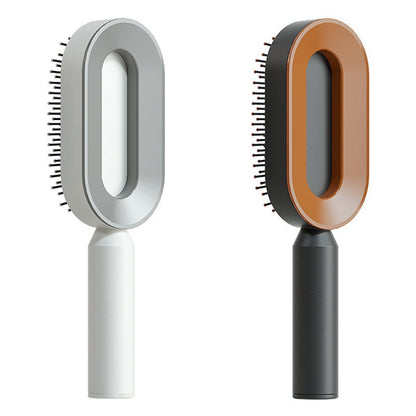 Self Cleaning Hair Brush For Women One-key Cleaning Hair Loss Airbag Massage Scalp Comb Anti-Static Hairbrush 