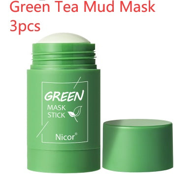 Cleansing Green Tea Mask Clay Stick Oil Control Anti-Acne Whitening Seaweed Mask Skin Care 