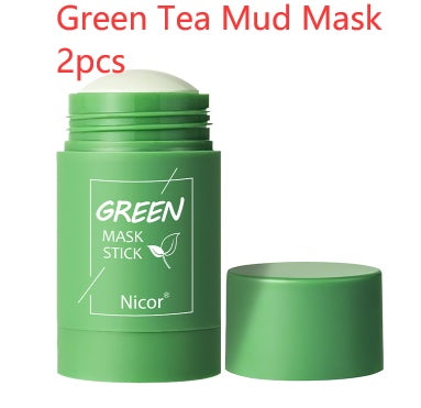 Cleansing Green Tea Mask Clay Stick Oil Control Anti-Acne Whitening Seaweed Mask Skin Care 