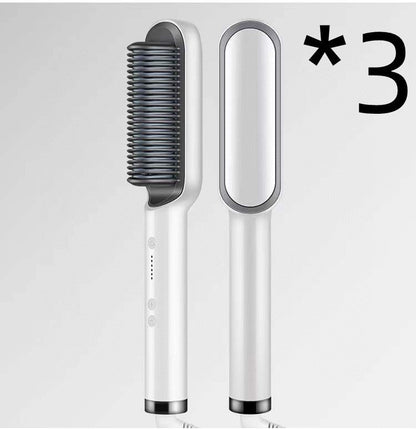 New 2 In 1 Hair Straightener Hot Comb Negative Ion Curling Tong Dual-purpose Electric Hair Brush 