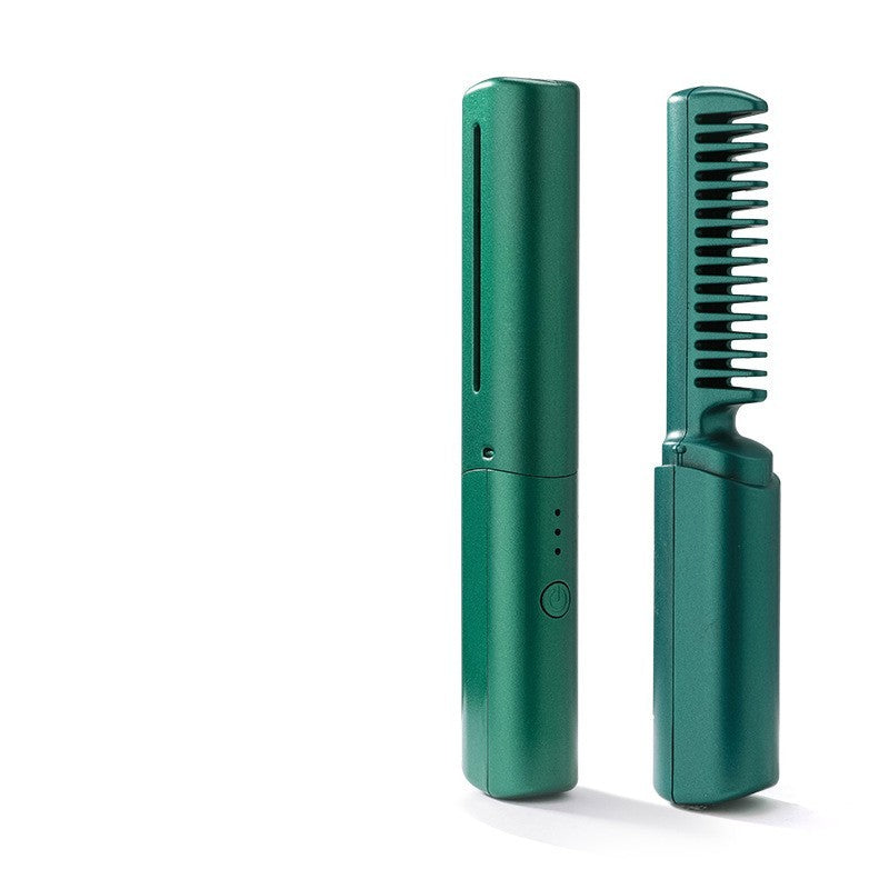 Professional Wireless Hair Straightener Curler Comb Fast Heating Negative Ion Straightening Curling Brush Hair Styling Tools 
