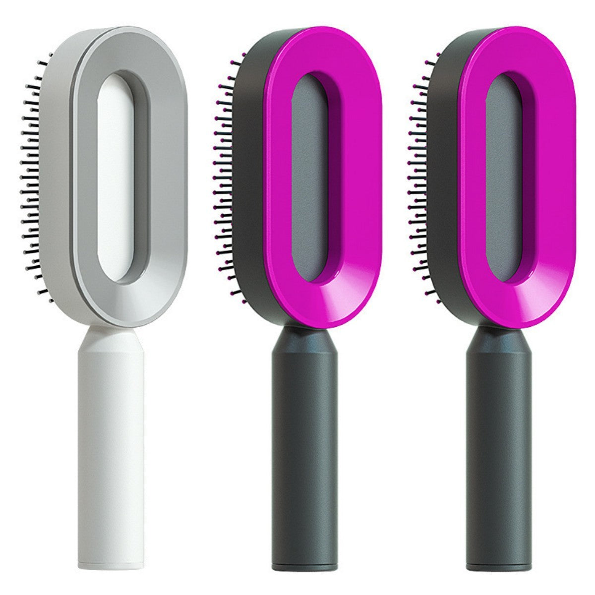 Self Cleaning Hair Brush For Women One-key Cleaning Hair Loss Airbag Massage Scalp Comb Anti-Static Hairbrush 