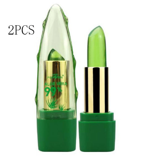 Aloe Vera Gel Color Changing Lipstick Gloss  Moisturizer Anti-drying Desalination Fine-grain Lip Blam Care 