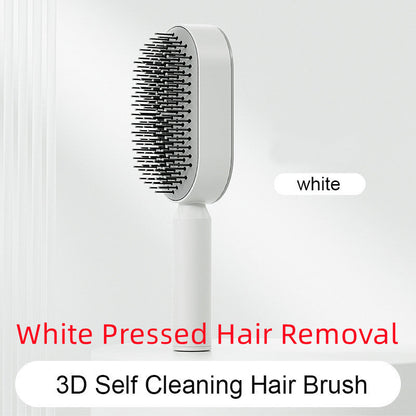 Self Cleaning Hair Brush For Women One-key Cleaning Hair Loss Airbag Massage Scalp Comb Anti-Static Hairbrush 