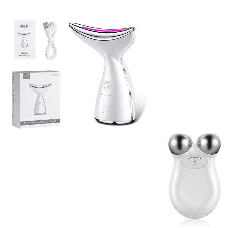 EMS Microcurrent Neck Face Beauty Device With 3 Colors LED Photon Therapy Skin Tighten Reduce Double Chin Face Lifting Devices 