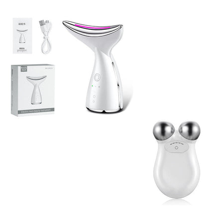 EMS Microcurrent Neck Face Beauty Device With 3 Colors LED Photon Therapy Skin Tighten Reduce Double Chin Face Lifting Devices 
