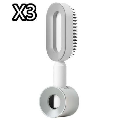 Self Cleaning Hair Brush For Women One-key Cleaning Hair Loss Airbag Massage Scalp Comb Anti-Static Hairbrush 