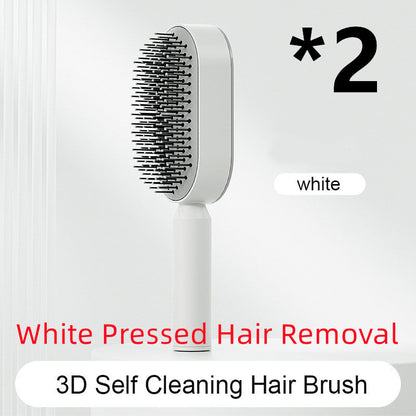 Self Cleaning Hair Brush For Women One-key Cleaning Hair Loss Airbag Massage Scalp Comb Anti-Static Hairbrush 