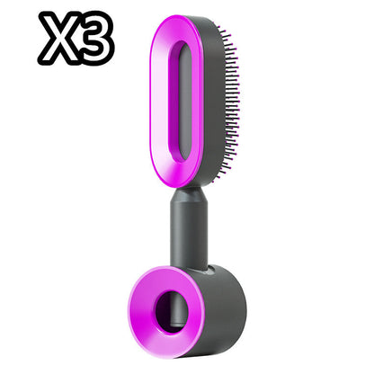 Self Cleaning Hair Brush For Women One-key Cleaning Hair Loss Airbag Massage Scalp Comb Anti-Static Hairbrush 