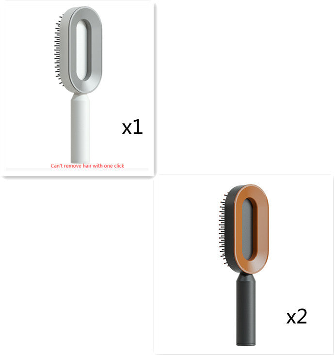 Self Cleaning Hair Brush For Women One-key Cleaning Hair Loss Airbag Massage Scalp Comb Anti-Static Hairbrush 