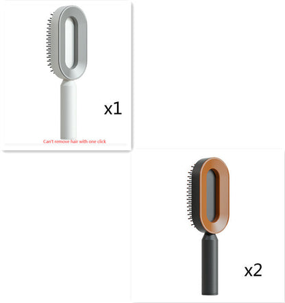 Self Cleaning Hair Brush For Women One-key Cleaning Hair Loss Airbag Massage Scalp Comb Anti-Static Hairbrush 