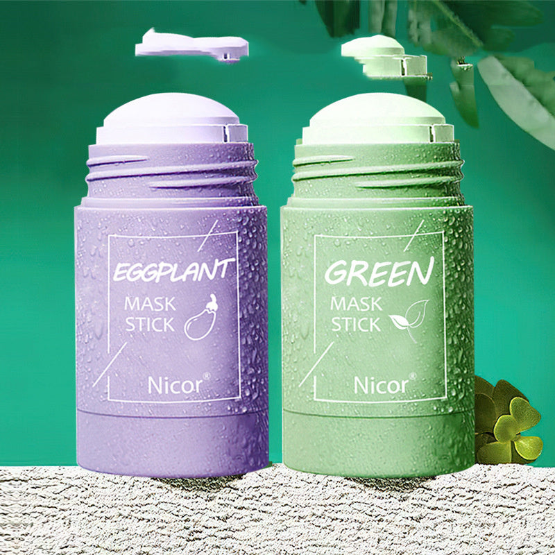 Cleansing Green Tea Mask Clay Stick Oil Control Anti-Acne Whitening Seaweed Mask Skin Care 