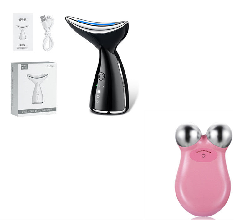 EMS Microcurrent Neck Face Beauty Device With 3 Colors LED Photon Therapy Skin Tighten Reduce Double Chin Face Lifting Devices 
