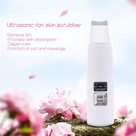 Ultrasonic Skin Scrubber Face Cleanser Blackhead Acne Removal Facial Spa Vibration Massager Ultrasound Peeling Clean Machine 394 