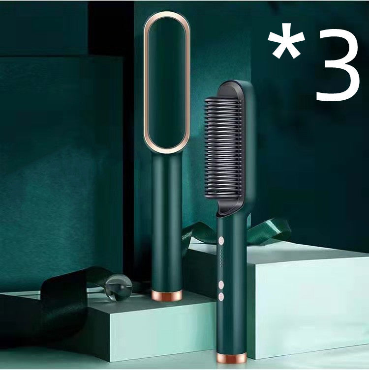 New 2 In 1 Hair Straightener Hot Comb Negative Ion Curling Tong Dual-purpose Electric Hair Brush 