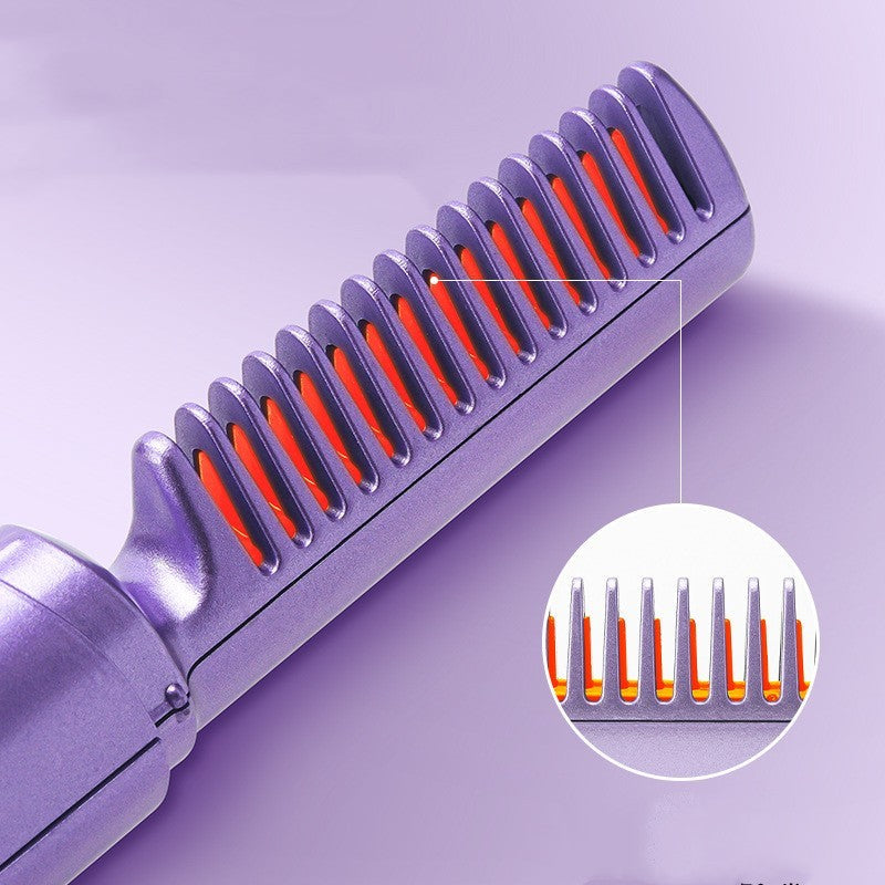 Professional Wireless Hair Straightener Curler Comb Fast Heating Negative Ion Straightening Curling Brush Hair Styling Tools 