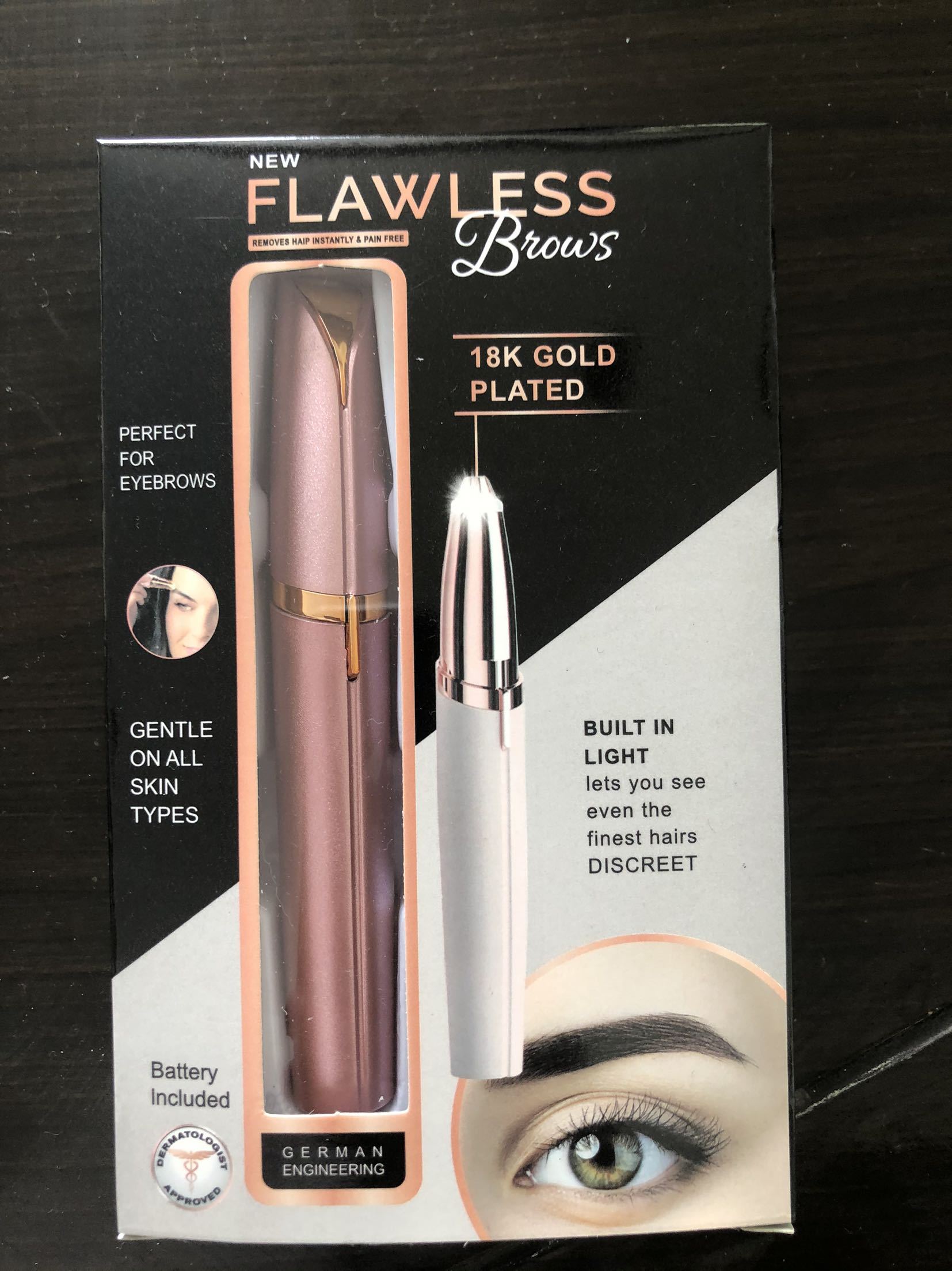 Mini Electric Eyebrow Trimmer Lipstick Brows Pen Hair Remover Painless Razor Epilator with LED Light 