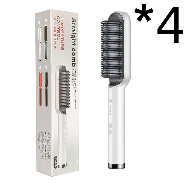 New 2 In 1 Hair Straightener Hot Comb Negative Ion Curling Tong Dual-purpose Electric Hair Brush 