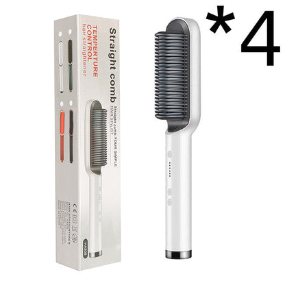 New 2 In 1 Hair Straightener Hot Comb Negative Ion Curling Tong Dual-purpose Electric Hair Brush 