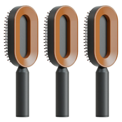 Self Cleaning Hair Brush For Women One-key Cleaning Hair Loss Airbag Massage Scalp Comb Anti-Static Hairbrush 