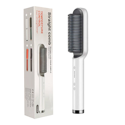 New 2 In 1 Hair Straightener Hot Comb Negative Ion Curling Tong Dual-purpose Electric Hair Brush 