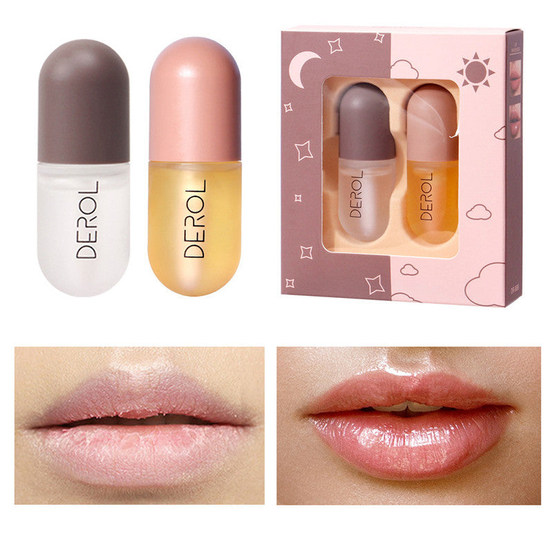Day Night Instant Volume Lip Plumper Oil Clear Lasting Nourishing Repairing Reduce Lip Fine Line Care Lip Beauty Cosmetic 