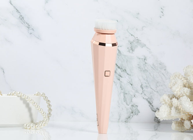 4 In 1 USB Rechargeable Electric Facial Cleansing Brush Soft Skin Care Portable Massager Face Brush Deep Cleaning Device 