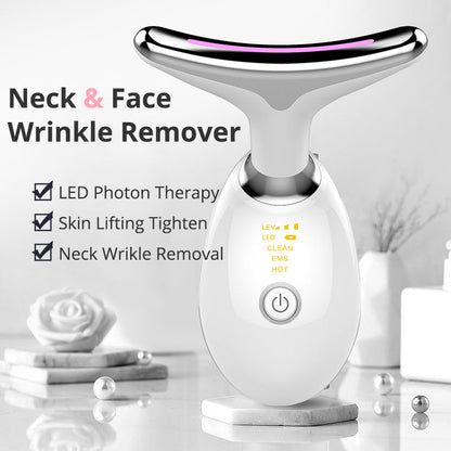 EMS Thermal Neck Lifting And Tighten Massager Electric Microcurrent Wrinkle Remover 
