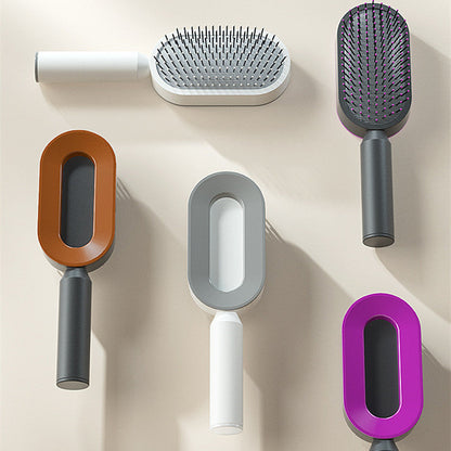 Self Cleaning Hair Brush For Women One-key Cleaning Hair Loss Airbag Massage Scalp Comb Anti-Static Hairbrush 