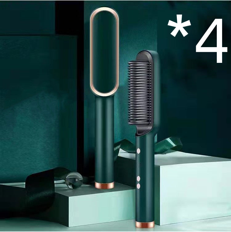 New 2 In 1 Hair Straightener Hot Comb Negative Ion Curling Tong Dual-purpose Electric Hair Brush 