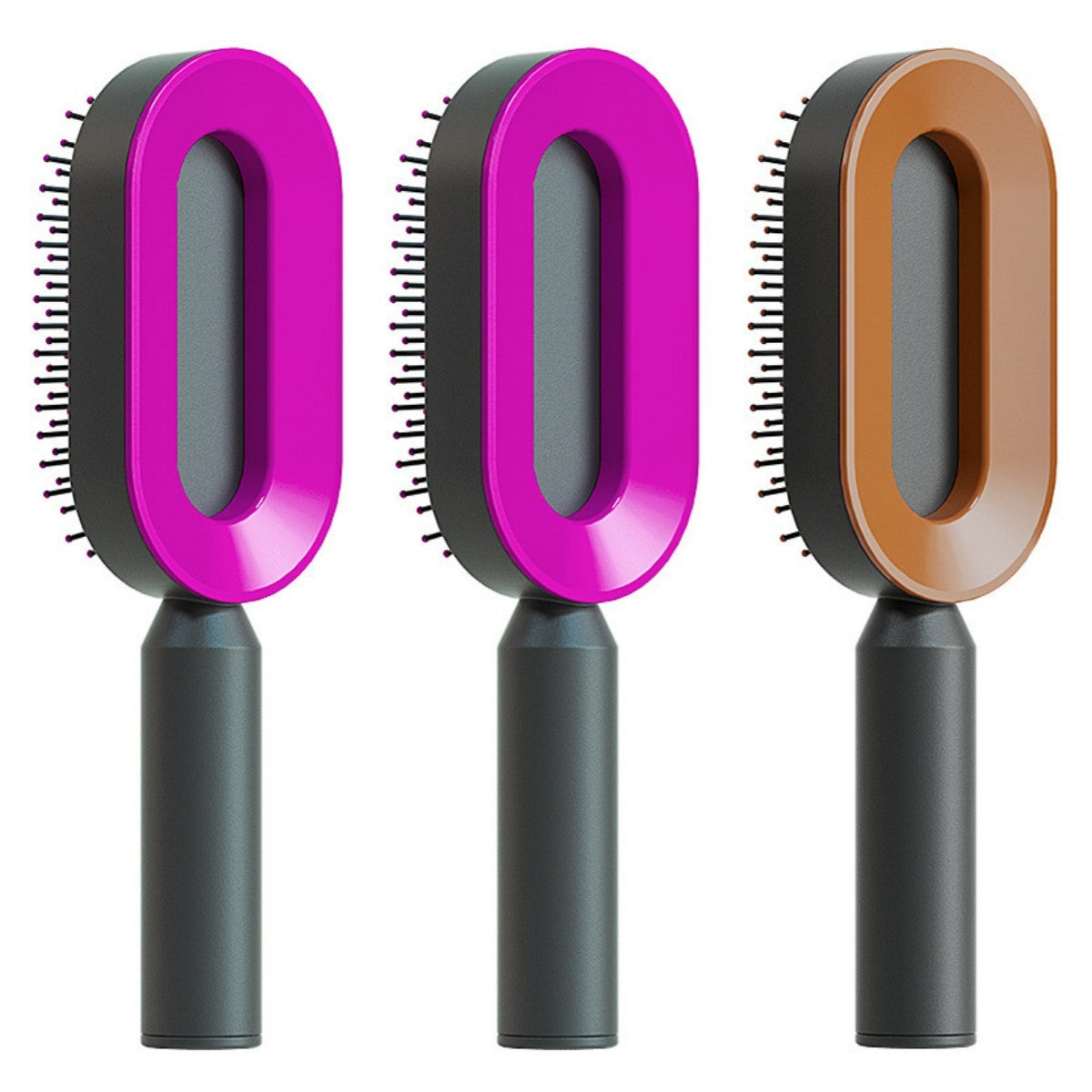 Self Cleaning Hair Brush For Women One-key Cleaning Hair Loss Airbag Massage Scalp Comb Anti-Static Hairbrush 