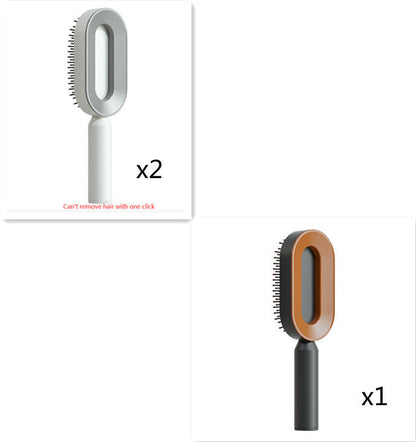 Self Cleaning Hair Brush For Women One-key Cleaning Hair Loss Airbag Massage Scalp Comb Anti-Static Hairbrush 