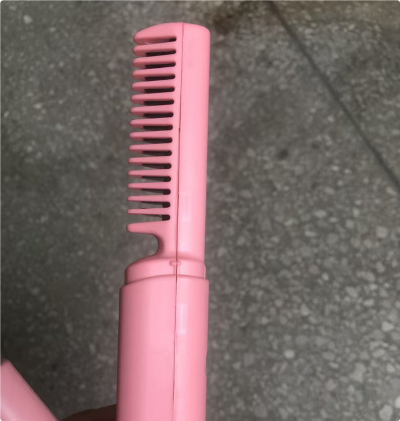 Professional Wireless Hair Straightener Curler Comb Fast Heating Negative Ion Straightening Curling Brush Hair Styling Tools 