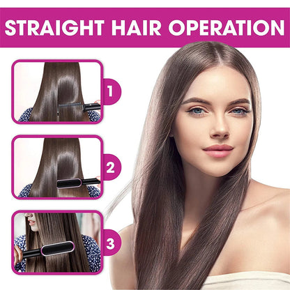 New 2 In 1 Hair Straightener Hot Comb Negative Ion Curling Tong Dual-purpose Electric Hair Brush 