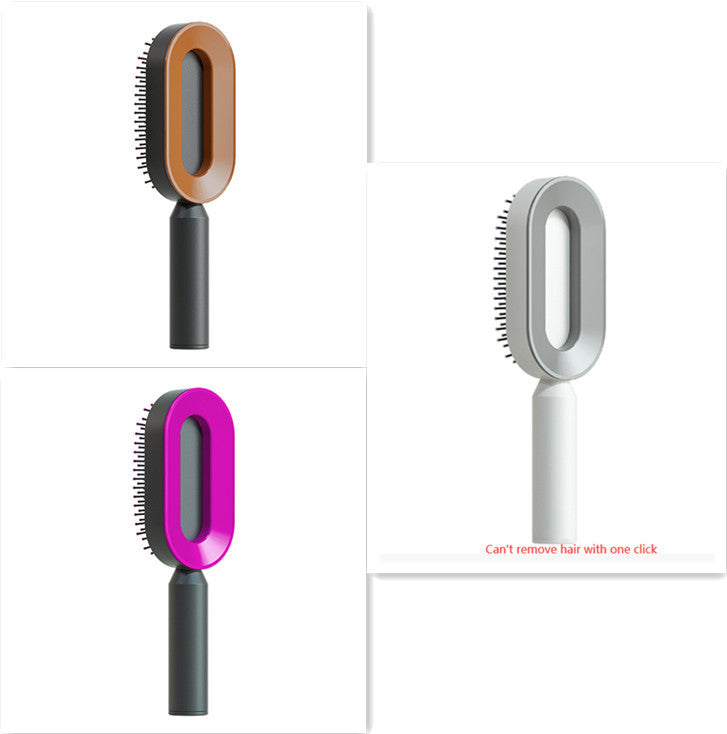 Self Cleaning Hair Brush For Women One-key Cleaning Hair Loss Airbag Massage Scalp Comb Anti-Static Hairbrush 